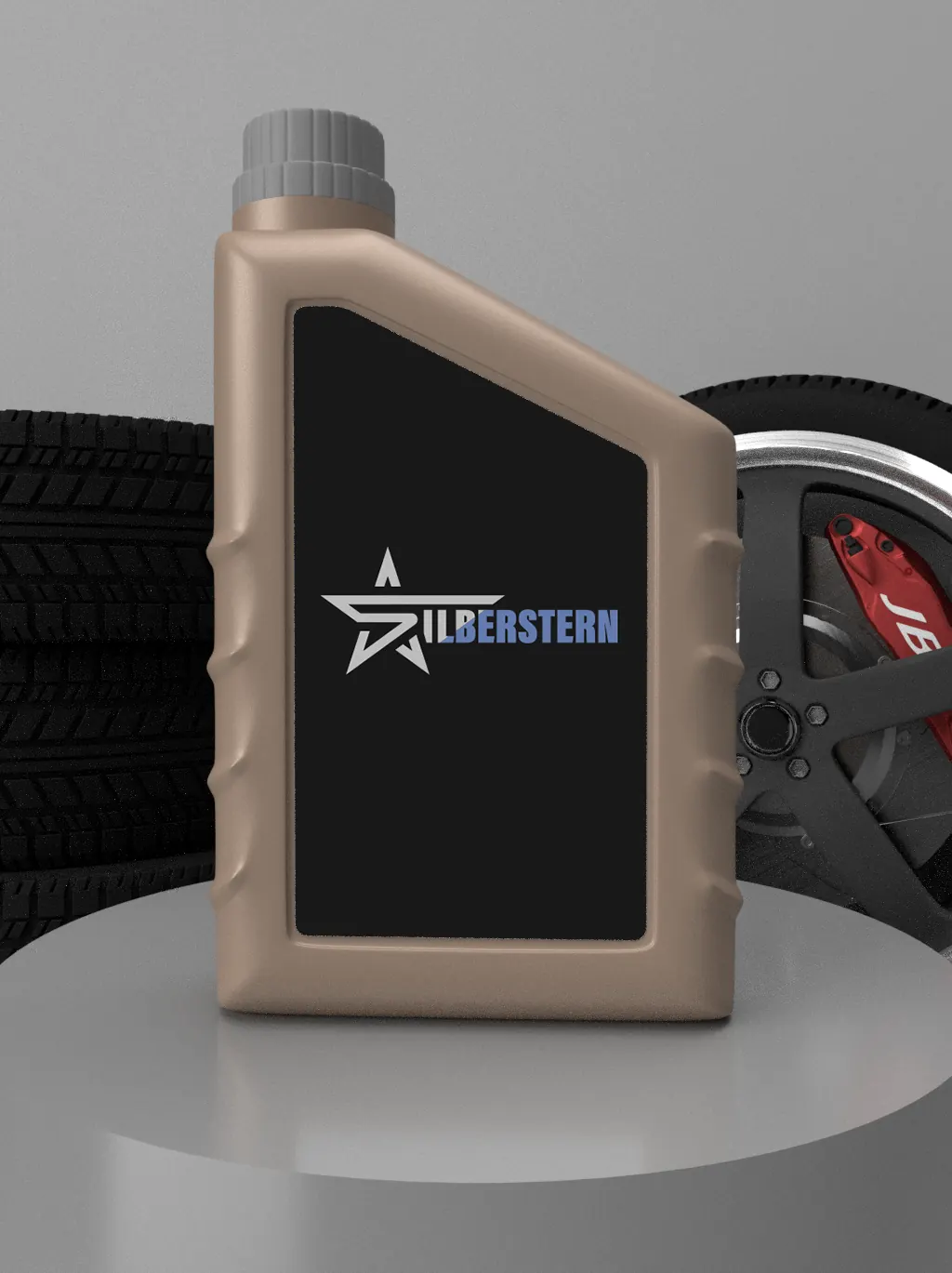 Silberstern Motoröl mit Reifen und Bremsscheibe